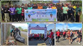 Prajurit Korem 173/PVB bersama ASN, personel Polri, pelajar, mahasiswa, dan masyarakat mengikuti aksi bersih sampah di sejumlah ruas jalan utama Kota Nabire, Sabtu (6/6/2026). Kegiatan ini digelar dalam rangka memperingati Hari Lingkungan Hidup Sedunia sekaligus mengajak masyarakat meningkatkan kepedulian terhadap kebersihan lingkungan. Dok_Ist