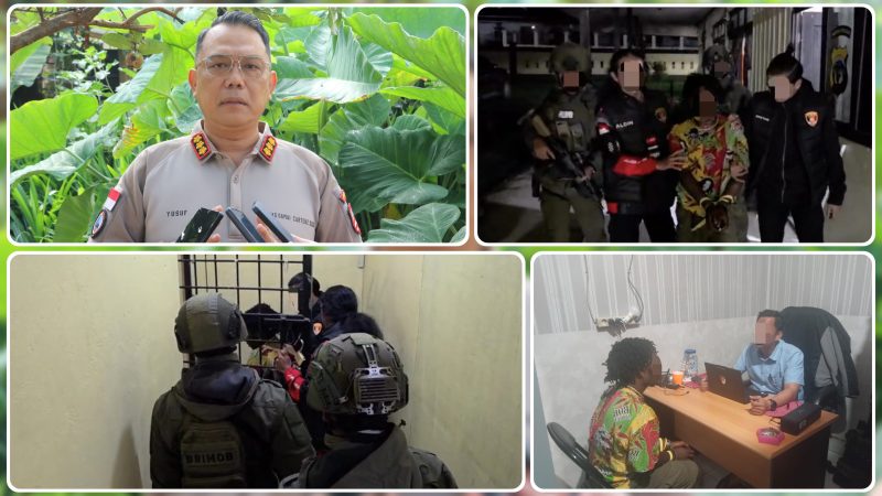 Petugas Satgas Operasi Damai Cartenz 2026 mengamankan seorang pria berinisial YM di kawasan Pasar Kago, Kota Ilaga, Kabupaten Puncak, Sabtu (6/6/2026). Penyidik menduga YM terlibat dalam kasus penembakan yang menewaskan seorang karyawan PT Freeport Indonesia di wilayah Tembagapura, Kabupaten Mimika. Dok_ Ist