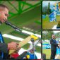 Ketua Panitia Bupati Cup III Tahun 2026, Anton Wambrau, memberikan sambutan pada pembukaan turnamen sepak bola di Lapangan Sapta Marga Kodim 1705/Nabire, Selasa (9/6/2026). Dok_Ist. NT