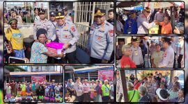 Kapolres Nabire AKBP Samuel D. Tatiratu, S.I.K., menyampaikan keterangan kepada awak media usai membuka kegiatan donor darah dalam rangka HUT Bhayangkara ke-80 di Aula Wicaksana Laghawa Polres Nabire, Kamis (11/6/2026). Kegiatan tersebut menjadi awal rangkaian bakti sosial, bakti religi, dan program kemanusiaan yang digelar Polres Nabire untuk masyarakat. Dok_AW.NT