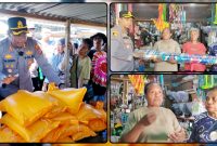 Kapolres Nabire AKBP Samuel D. Tatiratu, S.I.K., menyerahkan secara simbolis bantuan payung kepada mama-mama pedagang Pasar Sentral Kalibobo, Nabire, Kamis (11/6/2026). Sebanyak 30 payung disalurkan setelah Kapolres mendengar langsung keluhan pedagang yang selama ini berjualan tanpa pelindung memadai dari panas dan hujan. Dok_Alvi.NT
