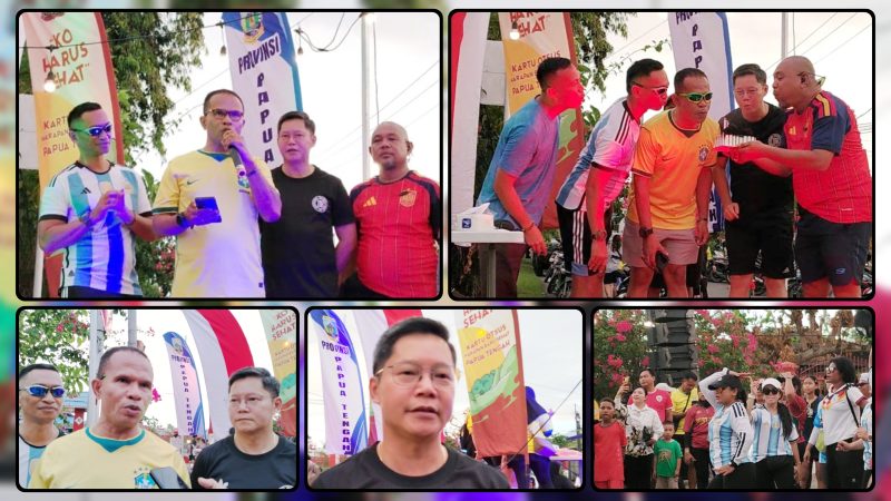 Kepala BPPKAD Papua Tengah Alexander Manansang mewakili Gubernur Papua Tengah Meki Nawipa saat menghadiri peringatan satu tahun Car Free Day (CFD) di Jalan Pepera, Nabire, Sabtu (13/6/2026). CFD yang mengusung program 