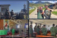 Personel Satgas Operasi Damai Cartenz 2026 melaksanakan patroli jalan kaki dan pengamanan ibadah Nasrani di Distrik Sinak, Kabupaten Puncak, Papua Tengah, Minggu (14/6/2026). Selain menjaga keamanan, personel juga membangun komunikasi dengan warga dan jemaat guna memperkuat hubungan antara Polri dan masyarakat. Dok_Ist. NT