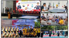 Kapolres Nabire AKBP Samuel D. Tatiratu, S.I.K., membuka turnamen olahraga persahabatan antara personel Polres Nabire dan Polda Papua Tengah dalam rangka memeriahkan HUT Bhayangkara ke-80 Tahun 2026. Kegiatan ini menjadi sarana memperkuat sportivitas, solidaritas, dan soliditas antarpersonel Polri. Dok_Alvi NT