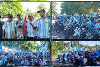 Ratusan fans Tim Nasional Argentina mengikuti pawai kemenangan Piala Dunia 2026 di Kabupaten Nabire, Papua Tengah, Rabu (17/6/2026). Dengan pengawalan aparat kepolisian dan koordinasi yang baik, kegiatan berlangsung aman, tertib, lancar, dan kondusif. Dok_Alvi NT