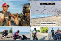 Koordinator Papua Trada Sampah (PTS) Nabire, Jerry Oliver Simunapendi, bersama relawan EcoNusa Jayapura saat menggelar aksi bersih-bersih di kawasan Pantai Nabire, Sabtu (20/6/2026). PTS Nabire berharap adanya kolaborasi dan fasilitasi dari pemerintah untuk mendukung pengelolaan sampah yang berkelanjutan. Dok_Alvi NT