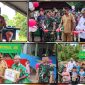 Asisten III Bidang Administrasi Umum Setda Kabupaten Nabire, Benny Ayorbaba, S.Sos., membacakan sambutan Bupati Nabire saat peresmian sumur bor air bersih di Kampung Wahariah, Distrik Teluk Kimi, Senin (22/6/2026). Pemerintah daerah mengapresiasi kontribusi Yonif TP 804/DBAY dalam membantu penyediaan air bersih bagi masyarakat. Dok_Arief NT