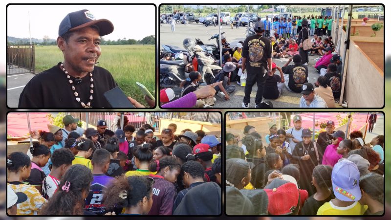 Marjan Rumagesan Sebanyak 43 pelajar dari tingkat SD hingga SMA terlibat dalam pertunjukan bertema Triton atau Tabura yang mengangkat budaya pesisir dan pegunungan Papua. Dok_Arief NT