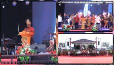 Gubernur Papua Tengah, Meki Fritz Nawipa, S.H., menyampaikan sambutan saat membuka Festival Cahaya Kreasi Budaya Pelajar Papua Tengah 2026 di Nabire. Ia mengajak generasi muda menjaga budaya, memanfaatkan teknologi secara positif, serta menjauhi narkoba dan minuman keras. Dok_Arief NT