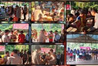 Kapolres Nabire AKBP Samuel D. Tatiratu bersama jajaran Polres Nabire dan tenaga kesehatan menyerahkan bantuan sosial serta memberikan pelayanan kesehatan kepada masyarakat Kampung Bawei dan Kampung Yeretuar, Distrik Teluk Umar, dalam rangka menyambut Hari Bhayangkara ke-80. Dok_Humas polres nabire