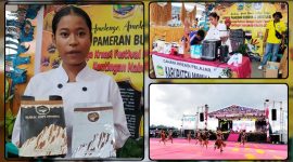 Peserta kontingen Kabupaten Mimika memperkenalkan Kopi Amungme Gold dan menampilkan tarian kreasi bertema pengobatan anak kepala suku pada Festival Cahaya Kreasi Budaya Pelajar Provinsi Papua Tengah Tahun 2026 di Nabire. Dok_Alvi NT