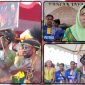 Kontingen Kabupaten Puncak Jaya menampilkan berbagai kerajinan budaya, termasuk noken dan kalung tradisional, pada Festival Cahaya Kreasi Budaya Pelajar Provinsi Papua Tengah Tahun 2026 di Nabire. Dok_Alvi NT