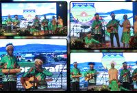Peserta Kabupaten Deiyai menampilkan musik akustik bertema Tanah Deiyai pada hari ketiga Festival Cahaya Kreasi Pelajar Papua Tengah 2026 di Lapangan Bandara Lama Nabire, Jumat (26/6/2026). Dok_Arief NT