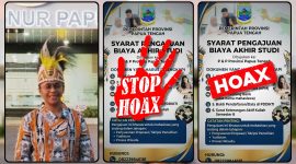 Kepala Dinas Pendidikan dan Kebudayaan Provinsi Papua Tengah, Nurhaidah Nawipa, memberikan keterangan kepada awak media di Nabire, Jumat (26/6/2026). Disdikbud menegaskan bahwa informasi bantuan biaya studi akhir yang beredar di media sosial merupakan hoaks. Dok_Alvi NT