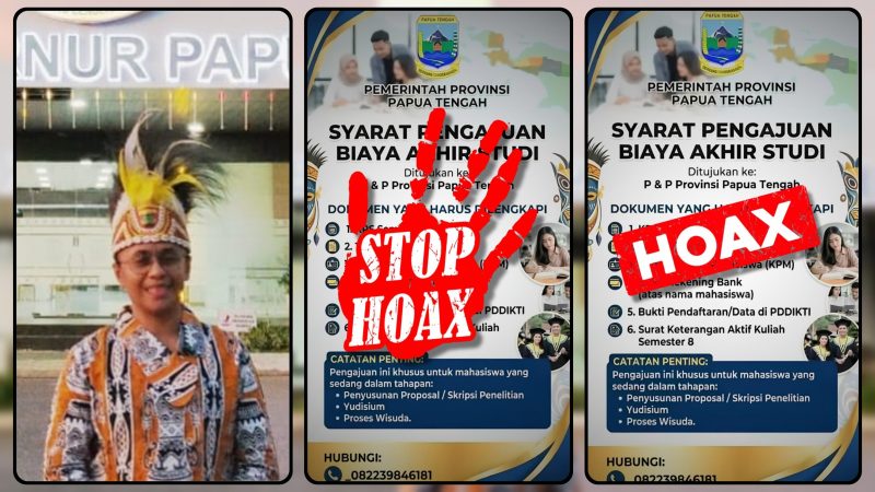 Kepala Dinas Pendidikan dan Kebudayaan Provinsi Papua Tengah, Nurhaidah Nawipa, memberikan keterangan kepada awak media di Nabire, Jumat (26/6/2026). Disdikbud menegaskan bahwa informasi bantuan biaya studi akhir yang beredar di media sosial merupakan hoaks. Dok_Alvi NT