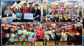 Wakil Bupati Nabire H. Burhanudin Pawennari memberikan apresiasi kepada kontingen pelajar Kabupaten Nabire usai penutupan Festival Cahaya Kreasi Budaya Pelajar Papua Tengah 2026. Nabire sukses meraih enam gelar pada berbagai cabang perlombaan. Dok_Arief/TF