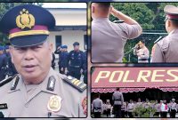 Kapolres Nabire AKBP Samuel D. Tatiratu menyerahkan penghargaan kepada AKP Baharuddin Panandrang sebagai bentuk apresiasi atas dedikasi, loyalitas, dan pengabdiannya menjelang masa purna tugas di Polres Nabire. Dok_Arief NT