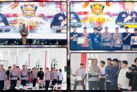 Kapolres Nabire AKBP Samuel D. Tatiratu menutup Turnamen Mobile Legends Kapolres Cup Hari Bhayangkara ke-80. Dok_Alvi NT