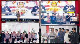 Kapolres Nabire AKBP Samuel D. Tatiratu menutup Turnamen Mobile Legends Kapolres Cup Hari Bhayangkara ke-80. Dok_Alvi NT