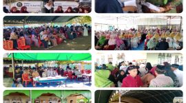 Wakil Bupati Nabire H. Burhanudin menyerahkan santunan kepada anak yatim pada peringatan Tahun Baru Islam 1 Muharam 1448 Hijriah di Kampung Lagari Jaya, Distrik Makimi, Selasa (16/6/2026). Kegiatan tersebut menjadi wujud kepedulian sosial sekaligus momentum memperkuat nilai-nilai keislaman, persaudaraan, dan kebersamaan di Kabupaten Nabire. Dok_Andi NT