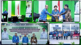 Staf Ahli Bidang Perekonomian dan Pembangunan Setda Papua Tengah Herman Kayame membuka FGD II Penyusunan RPPLH 2026 dan membacakan sambutan Gubernur Meki Fritz Nawipa di Aula RRI Nabire. Dok_Alvi NT