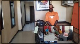 Kanit Reskrim Polsek Nabire Kota IPTU Yefri Iyai, S.H., bersama personel menyerahkan tersangka dan barang bukti kasus pencurian kendaraan bermotor kepada Jaksa Penuntut Umum di Kejaksaan Negeri Nabire setelah berkas perkara dinyatakan lengkap (P-21), Jumat (3/7/2026). Dok_polsek kota. NT