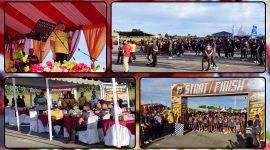 Kapolda Papua Tengah Brigjen Pol. Jermias Rontini melepas peserta Fun Run 5K dalam rangka Hari Bhayangkara ke-80 di Bandara Lama Nabire. Dok_Arief NT