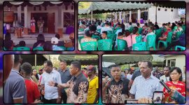 Bupati Nabire Mesak Magai meresmikan Gedung Asrama Anak Auye di Sanoba, Distrik Nabire. Pemerintah Kabupaten Nabire menegaskan komitmennya memperluas akses pendidikan bagi anak-anak dari wilayah pedalaman melalui penyediaan asrama, fasilitas belajar, dan dukungan transportasi sekolah. Dok_Arief NT