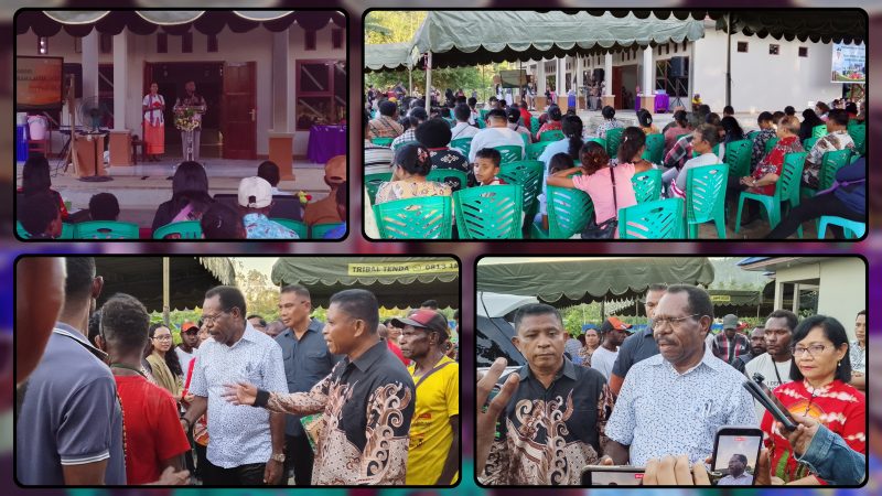 Bupati Nabire Mesak Magai meresmikan Gedung Asrama Anak Auye di Sanoba, Distrik Nabire. Pemerintah Kabupaten Nabire menegaskan komitmennya memperluas akses pendidikan bagi anak-anak dari wilayah pedalaman melalui penyediaan asrama, fasilitas belajar, dan dukungan transportasi sekolah. Dok_Arief NT