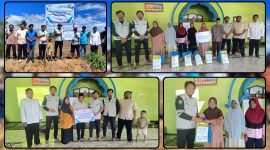Ketua YBM PLN UIW P2B Nabire menyerahkan paket sembako kepada lansia dhuafa di Kampung Biha sebagai bagian dari program penyaluran zakat pegawai PLN, Minggu (5/7/2026). Dok_Andi NT