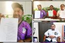 Armando Tawaru didampingi anggota keluarga memberikan keterangan kepada awak media terkait belum terlaksananya eksekusi lahan sengketa di Nabarua Bawah, Kabupaten Nabire. Pengadilan Negeri Nabire menyatakan proses koordinasi pelaksanaan eksekusi masih berjalan sesuai prosedur hukum. Dok_Alvi NT