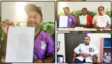Armando Tawaru didampingi anggota keluarga memberikan keterangan kepada awak media terkait belum terlaksananya eksekusi lahan sengketa di Nabarua Bawah, Kabupaten Nabire. Pengadilan Negeri Nabire menyatakan proses koordinasi pelaksanaan eksekusi masih berjalan sesuai prosedur hukum. Dok_Alvi NT