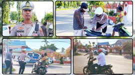 Personel Satlantas Polres Nabire melaksanakan patroli sore dalam Kegiatan Rutin yang Ditingkatkan (KRYD) di Jalan Pepera, Rabu (8/7/2026). Dok_Alvi NT