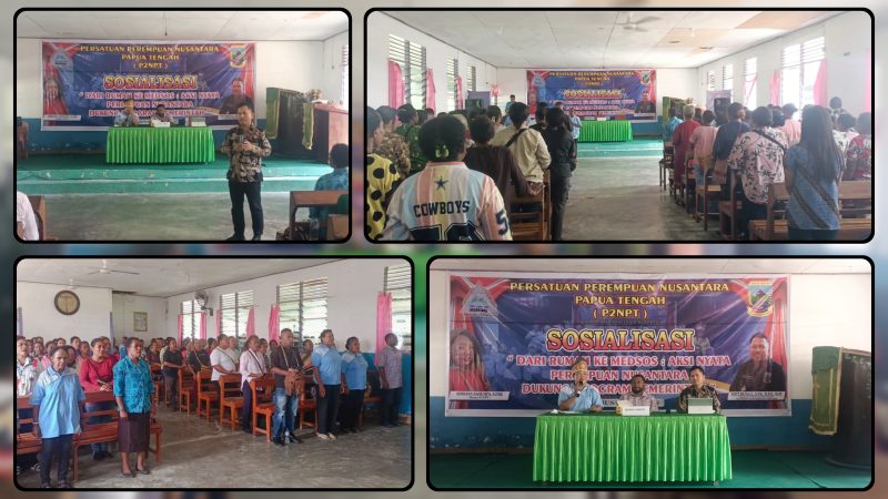 Ketua P2N Papua Tengah bersama narasumber memberikan edukasi literasi digital kepada sekitar 400 perempuan dalam sosialisasi bertajuk 