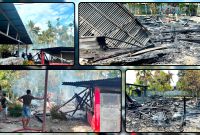 Satu unit rumah milik Rini Iriana Laloan (32) di Jalan Poros Samabusa, Kelurahan Kimi, Distrik Teluk Kimi, Kabupaten Nabire, Papua Tengah, ludes dilalap api sekitar pukul 13.35 WIT. Tidak ada korban jiwa dalam peristiwa tersebut, namun kerugian material diperkirakan mencapai Rp170 juta. Kamis (9/7/2026). Dok_Alvi NT