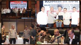 Kapolda Papua Tengah Brigjen Pol. Jermias Rontini menyampaikan usulan pembangunan Mako Polda Papua Tengah saat rapat bersama Komisi III DPR RI dalam kunjungan kerja reses di Mimika, Jumat (24/7/2026). Dok_Humas Polda PT. NT