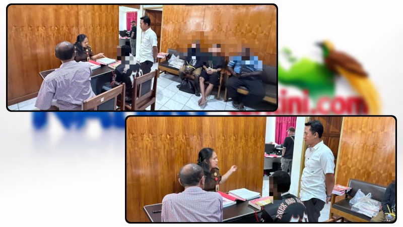 Personel Satreskrim Polres Nabire menyerahkan tersangka dan barang bukti kasus pencurian kepada Jaksa Penuntut Umum Kejaksaan Negeri Nabire dalam proses Tahap II (P-21), Senin (27/7/2026). Dok_Humas polres Nabire. NT