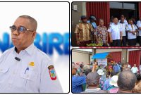 Plt. Kepala Dinas PUPR Provinsi Papua Tengah Andarias Tomi Tulak berdialog dengan perwakilan pengusaha Orang Asli Papua (OAP) membahas alokasi paket pekerjaan konstruksi di Kantor Dinas PUPR Papua Tengah, Rabu (29/7/2026). Dok_NT