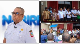 Plt. Kepala Dinas PUPR Provinsi Papua Tengah Andarias Tomi Tulak berdialog dengan perwakilan pengusaha Orang Asli Papua (OAP) membahas alokasi paket pekerjaan konstruksi di Kantor Dinas PUPR Papua Tengah, Rabu (29/7/2026). Dok_NT