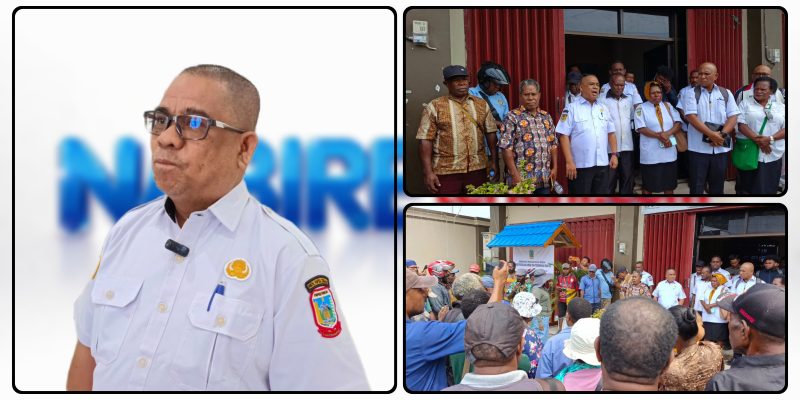 Plt. Kepala Dinas PUPR Provinsi Papua Tengah Andarias Tomi Tulak berdialog dengan perwakilan pengusaha Orang Asli Papua (OAP) membahas alokasi paket pekerjaan konstruksi di Kantor Dinas PUPR Papua Tengah, Rabu (29/7/2026). Dok_NT
