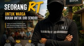Ketua RT 01/RW 03 Kampung Biha, Samiun, menyerahkan gajinya kepada warga sebagai bentuk kepedulian sosial dan komitmen membangun kebersamaan di lingkungan. Dok_Andi NT