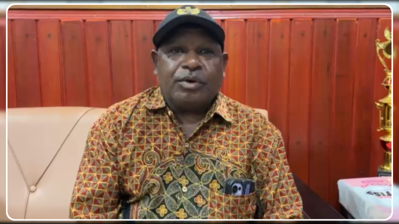 Musa Koboga, Kepala Suku Besar Moni Provinsi Papua Tengah, mengimbau masyarakat menjaga keamanan, ketertiban, dan tidak mudah terprovokasi menjelang rencana penyampaian aspirasi pada 3 Agustus. Dok_HPN. NT