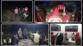 Petugas Satgas Operasi Damai Cartenz-2026 bersama Polres Tolikara mengevakuasi korban penembakan pekerja proyek jalan di Distrik Kanggime, Kabupaten Tolikara. Dok_ODC26.NT