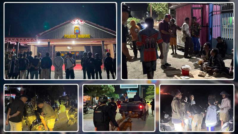 Personel gabungan Polres Nabire dan Polda Papua Tengah melaksanakan patroli dan pemeriksaan kendaraan dalam Operasi Sikat Noken 2026 untuk mengantisipasi kejahatan 3C. HPN. NT