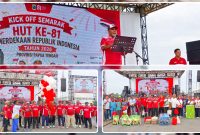 Wakil Gubernur Papua Tengah Deinas Geley saat membuka rangkaian Semarak HUT ke-81 Kemerdekaan RI di halaman Kantor Gubernur Papua Tengah, Nabire, Sabtu (8/8/2026). Dok_TCN.NT