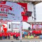 Wakil Gubernur Papua Tengah Deinas Geley saat membuka rangkaian Semarak HUT ke-81 Kemerdekaan RI di halaman Kantor Gubernur Papua Tengah, Nabire, Sabtu (8/8/2026). Dok_TCN.NT