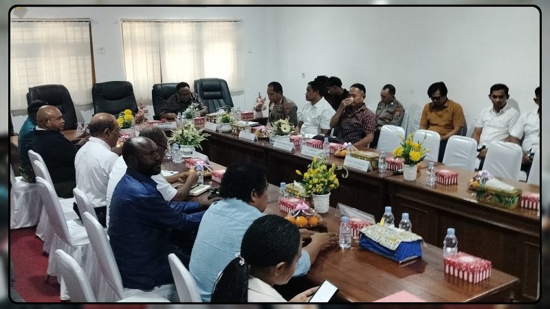 Rapat koordinasi lanjutan DPR Provinsi Papua Tengah bersama sejumlah instansi dan pemangku kepentingan dalam membahas aspirasi masyarakat Simapitowa Meepago di Nabire, Rabu (12/8/2026). Dok_Ist