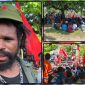 Massa KNPB berkumpul di kawasan Pos 7 Sentani, Kabupaten Jayapura, saat menyampaikan aspirasi pada Sabtu (15/8/2026). Dok_NN