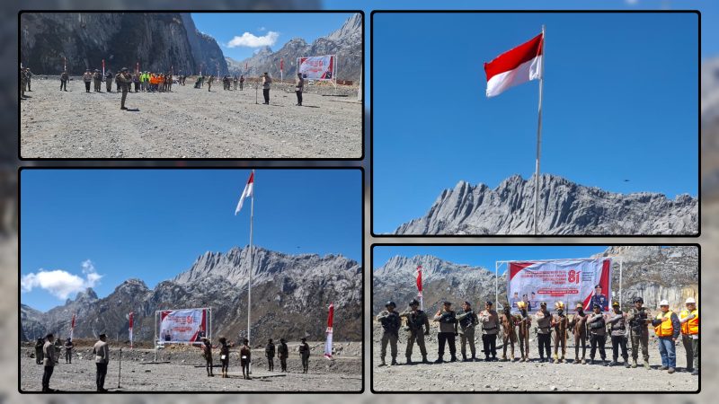 Kapolda Papua Tengah Brigjen Pol. Jermias Rontini memimpin upacara pengibaran Bendera Merah Putih di kawasan Pegunungan Cartenz, Kabupaten Mimika, Papua Tengah, Kamis (20/8/2026). Dok_HPPT