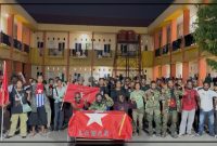 Juru Bicara KNPB Konsulat Indonesia Wilayah Makassar Jeck Ricard Matuan menyampaikan pernyataan sikap terkait konflik dan pengungsi Papua, Makassar, 23 Agustus 2026. Dok_KNPB Makassar